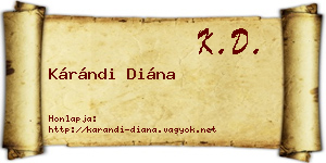 Kárándi Diána névjegykártya