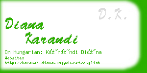diana karandi business card